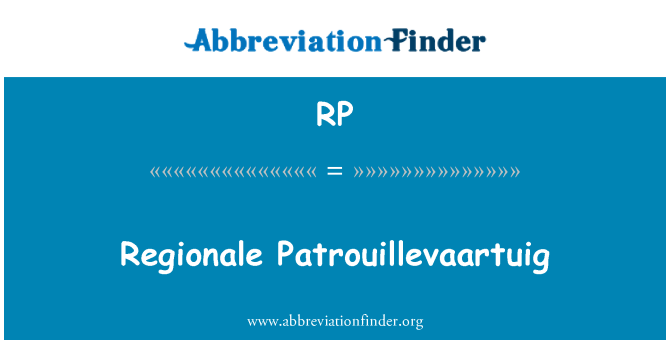 RP: Regionale Patrouillevaartuig