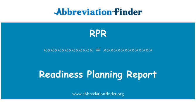 RPR: Informe de planificación de la preparación