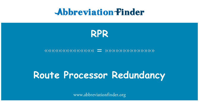 RPR: Itinéraire processeur redondance