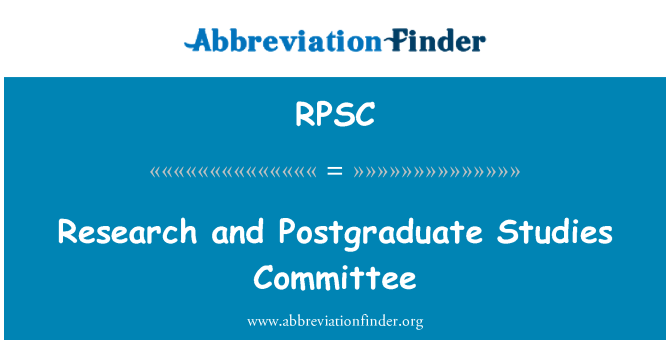 RPSC: מחקר והוועדה לימודיו לתואר שני