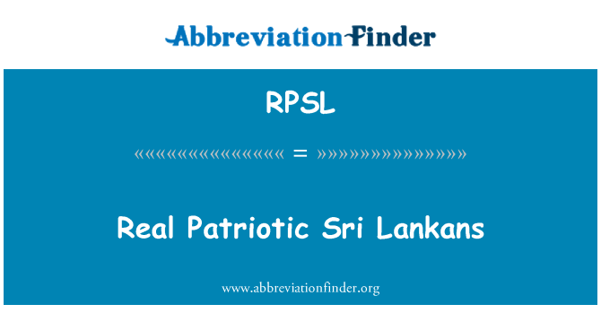 RPSL: Vrèman patriyotik Sri-