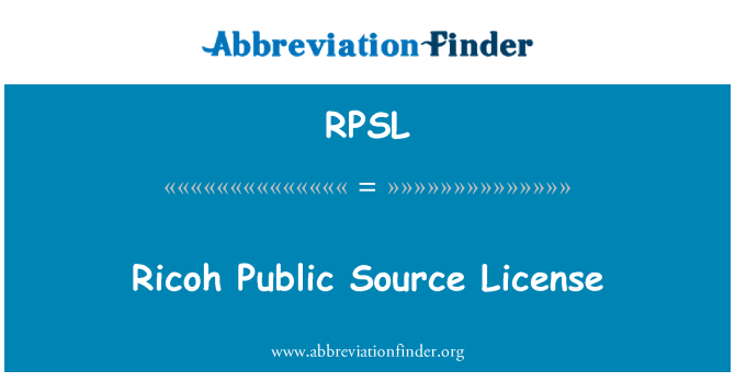 RPSL: Ricoh Public Source License
