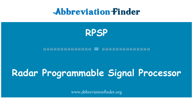 RPSP: Radara programmējamu signālu procesors
