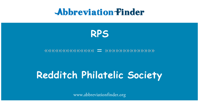 RPS: Sosyete Philatélique Redditch
