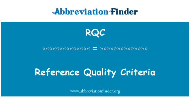 RQC: Referenz-Qualitätskriterien