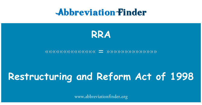 RRA: Преструктуриране и реформа Закона от 1998 г.