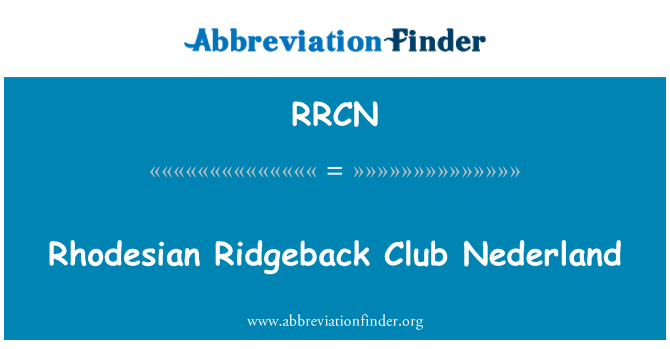 RRCN: Ridgeback de Rodesia Club Nederland