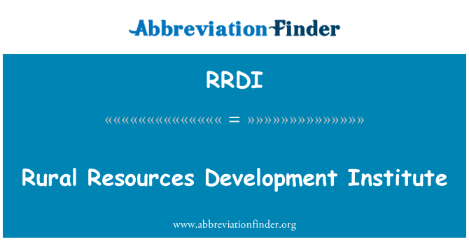 RRDI: Pedesaan Resources Development Institute