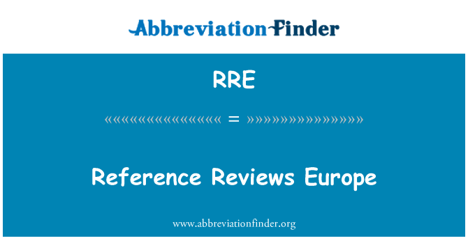 RRE: Reference Reviews Europe