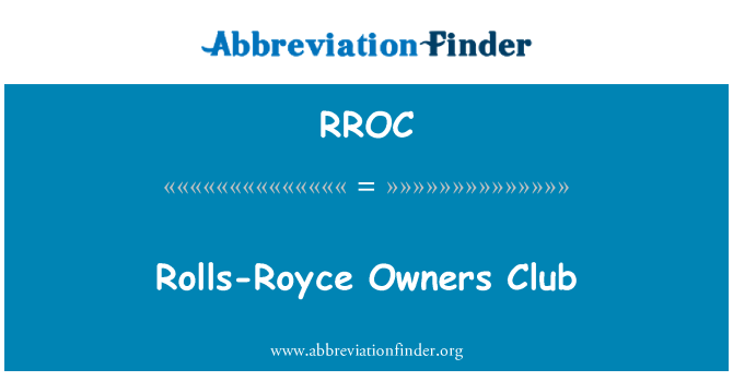 RROC: Rolls-Royce Owners Club