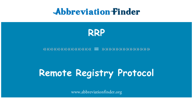 RRP: Registre remota Protocol