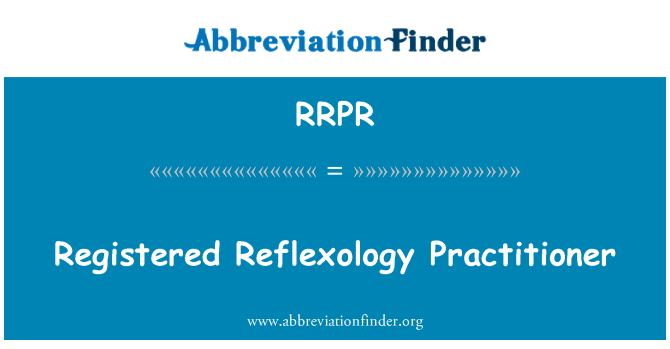 RRPR: Registrierte Reflexology Practitioner