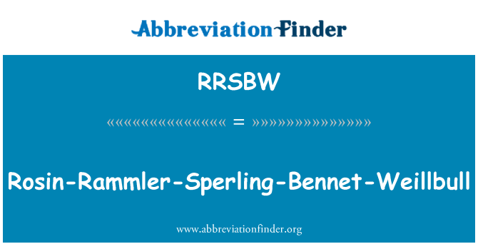 RRSBW: Kalafuna Rammler-Sperling-Bennet-Weillbull