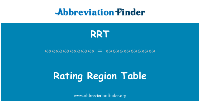 RRT: Rating Region Table