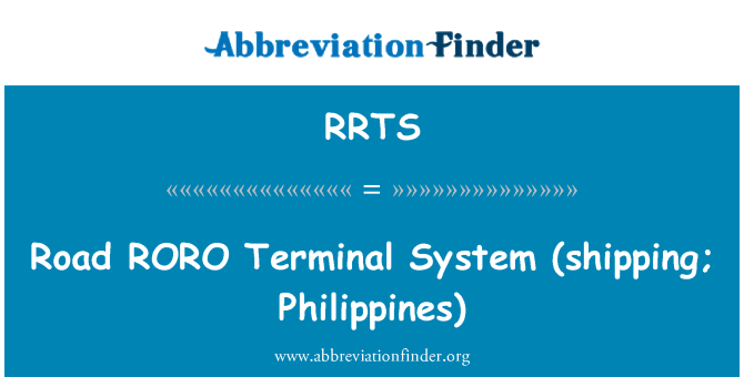 RRTS: Kelių RORO terminalų sistemos (pristatymas; Filipinai)