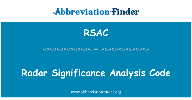 RSAC: Radar Significance Analysis Code