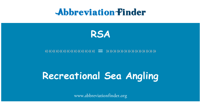 RSA: Recreational Sea Angling