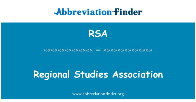 RSA: Regionálne štúdie Association