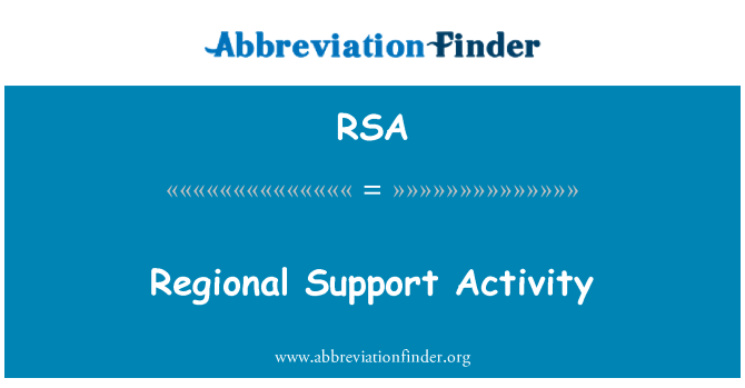 RSA: Regional støtteaktivitet