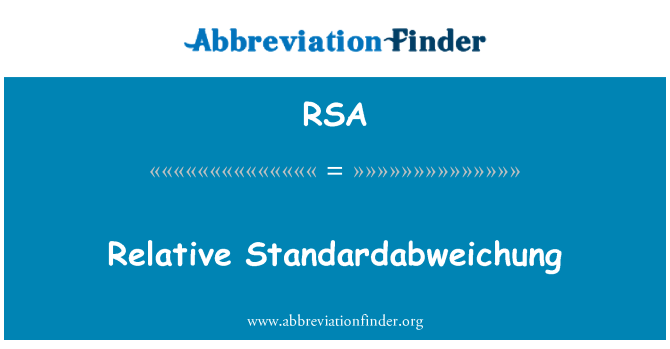 RSA: Standardabweichung relattiva