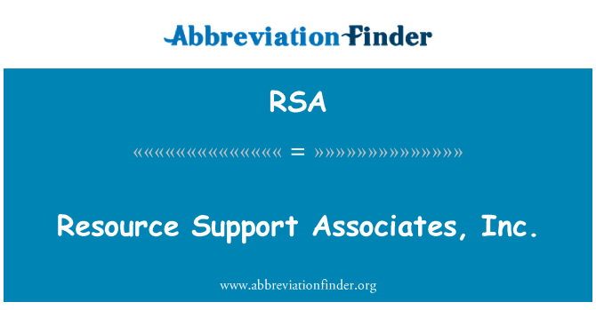 RSA: Zdroje podpory Associates, Inc.