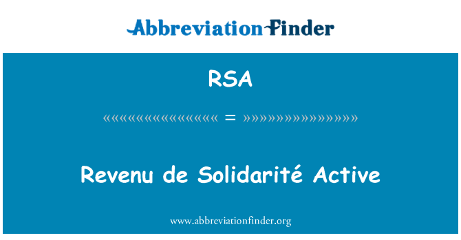 RSA: Revenu เด Solidarité ใช้งานอยู่