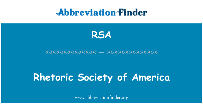 RSA: Retoriikka Society of America