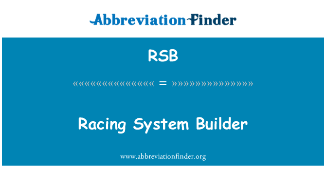RSB: Racing System Builder