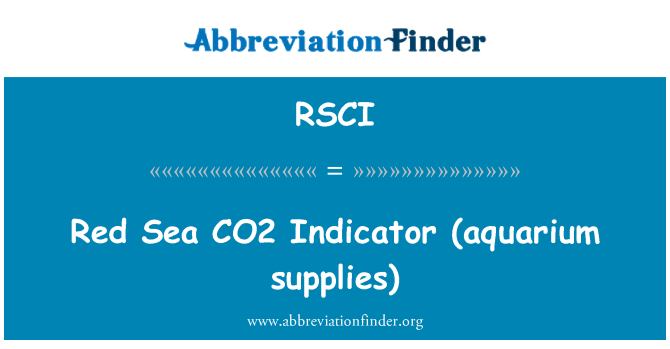 RSCI: Mar Roig CO2 indicador (aquari de subministraments)