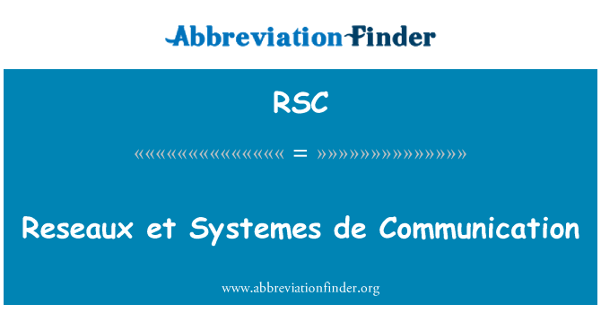 RSC: Reseaux et Systèmes de kommunikation