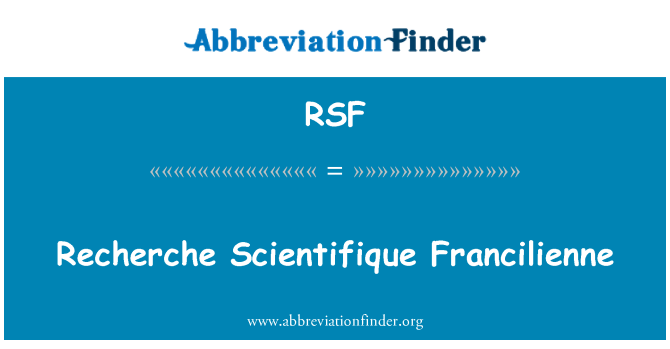 RSF: Recherche Scientifique Francilienne