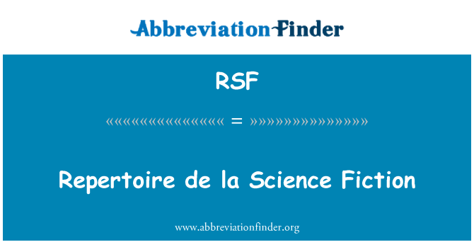 RSF: Repertoire de la ffuglen wyddonol