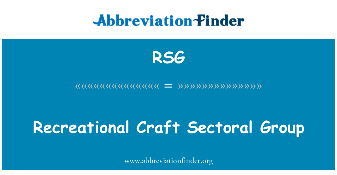 RSG: Recreational Craft Sectoral Group