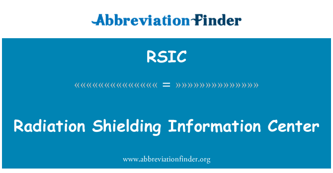 RSIC: Radiační stínění informační centrum