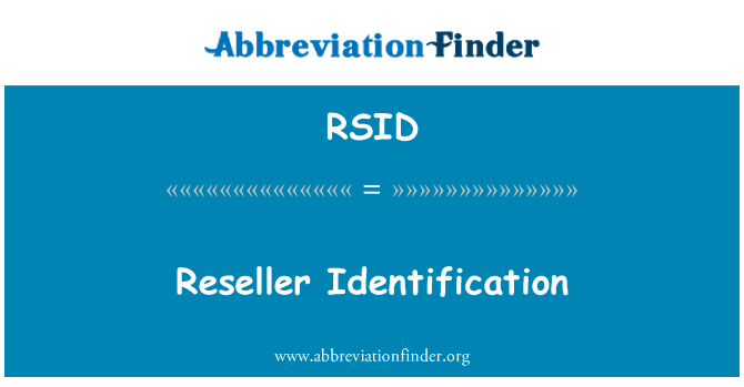 RSID: Identifikazzjoni tal-bejjiegħ