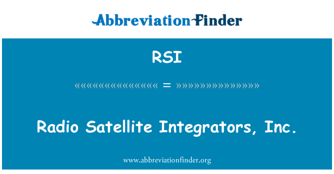 RSI: Radio satelitní integrátoři, Inc.