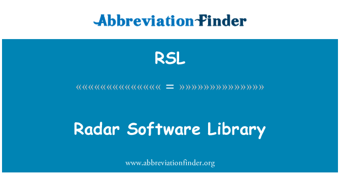 RSL: مكتبة برامج الرادار