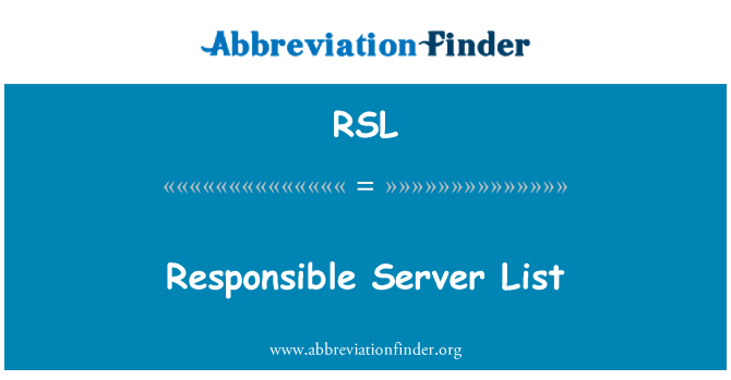 RSL: Ansvarig Server-lista