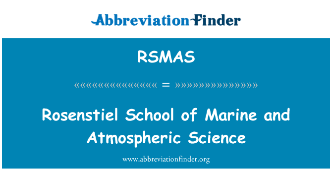 RSMAS: Sekolah Rosenstiel marin dan Sains atmosfera
