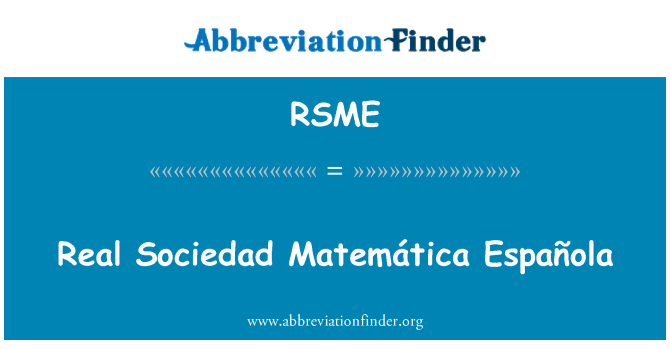 RSME: Real Sociedad Matemática eren