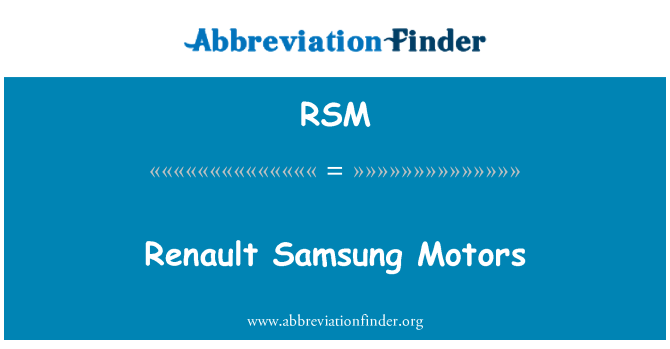 RSM: Động cơ Renault Samsung