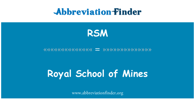 RSM: Royal School of Mines