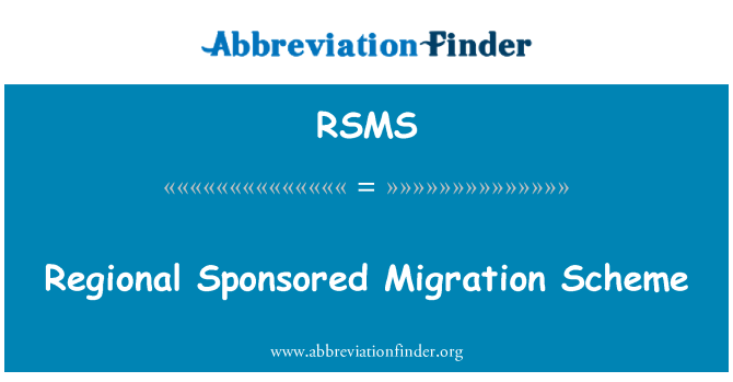 RSMS: Regionální sponzorované migrace systému