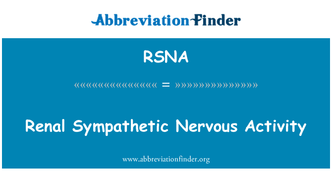 RSNA: כליות הפעילות העצבים הסימפתטית