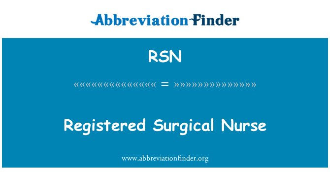 RSN: Regisztrált sebészeti nővér