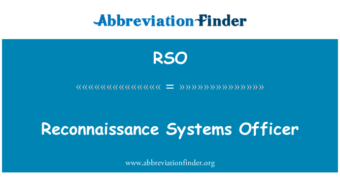 RSO: Ofisye sistèm rekonesans