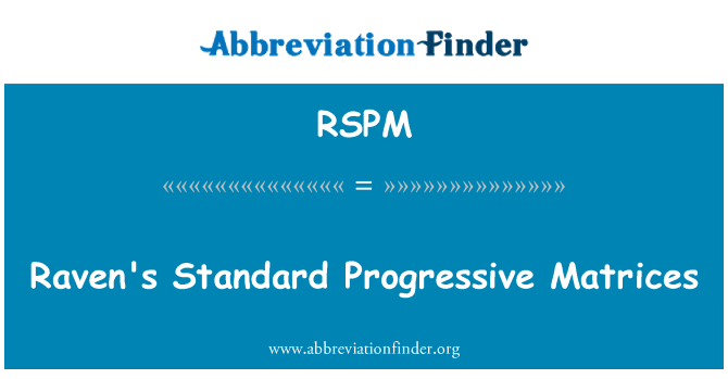 RSPM: Raven's standaard Progressive Matrices