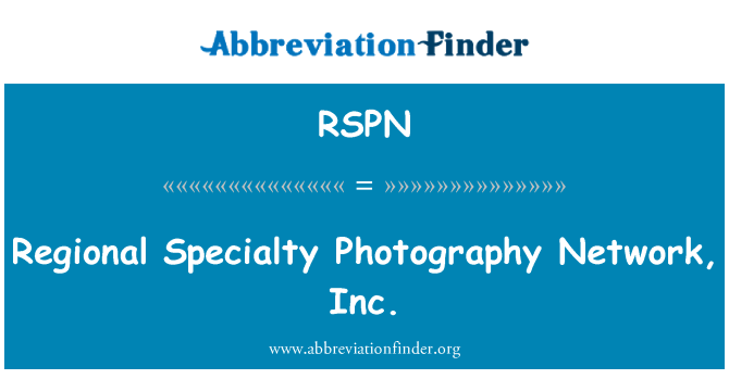 RSPN: Reġjonali Specialty fotografija tan-netwerk, Inc.