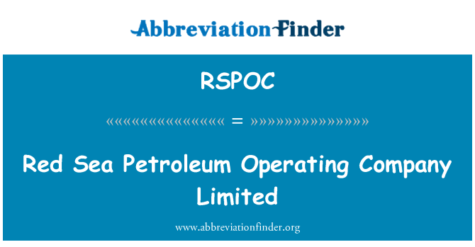 RSPOC: Mar rosso Petroleum Operating Company Limited