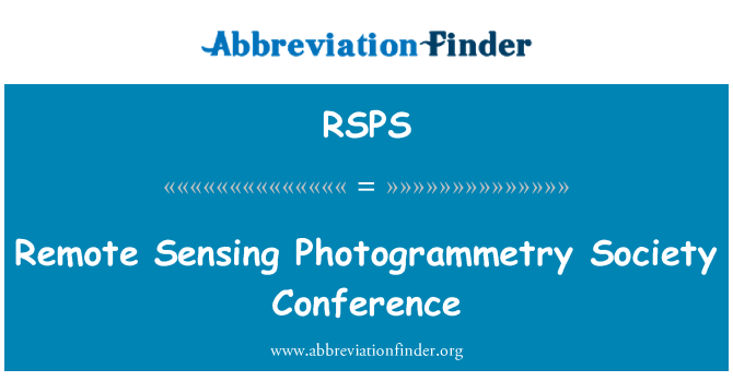 RSPS: Vzdálené snímání konference společnosti fotogrammetrie